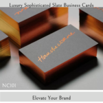 Luxury Sophisticated Slate Business Cards with Gold Edges