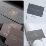 Luxury Sophisticated Slate Business Cards with Gold Edges - Image 4